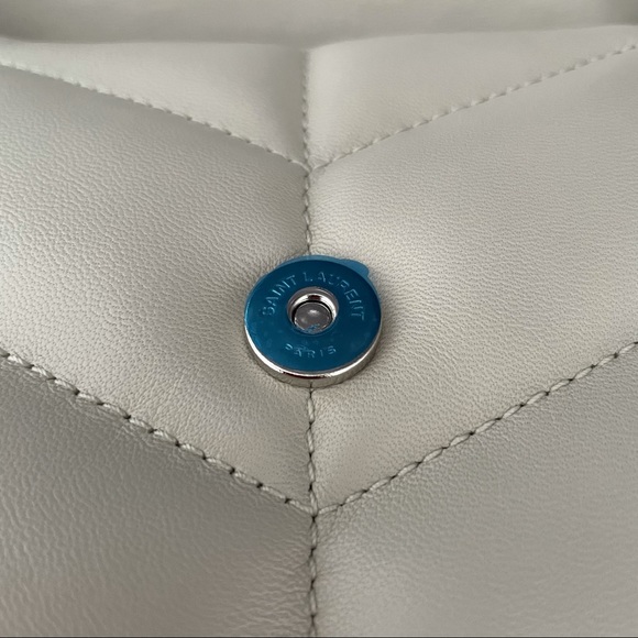 Saint Laurent White Loulou Puffer Mini Leather Bag - Picture 9 of 14